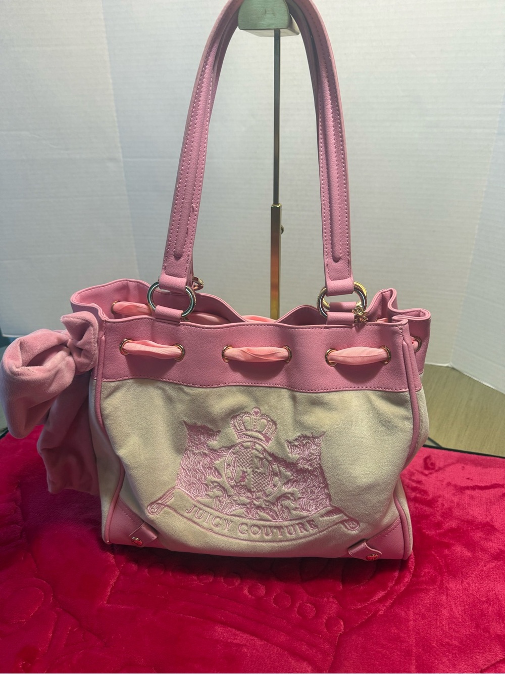 Juicy Couture Pink & Cream Shoulder Tote